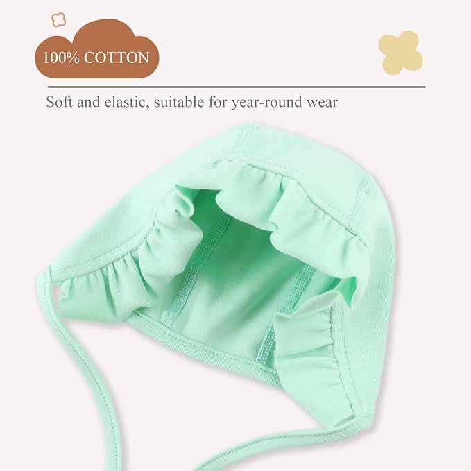Lovely Baby Girl Hospital Hat Soft Cotton Newborn Beanie Winter Baby Hats - Image 4