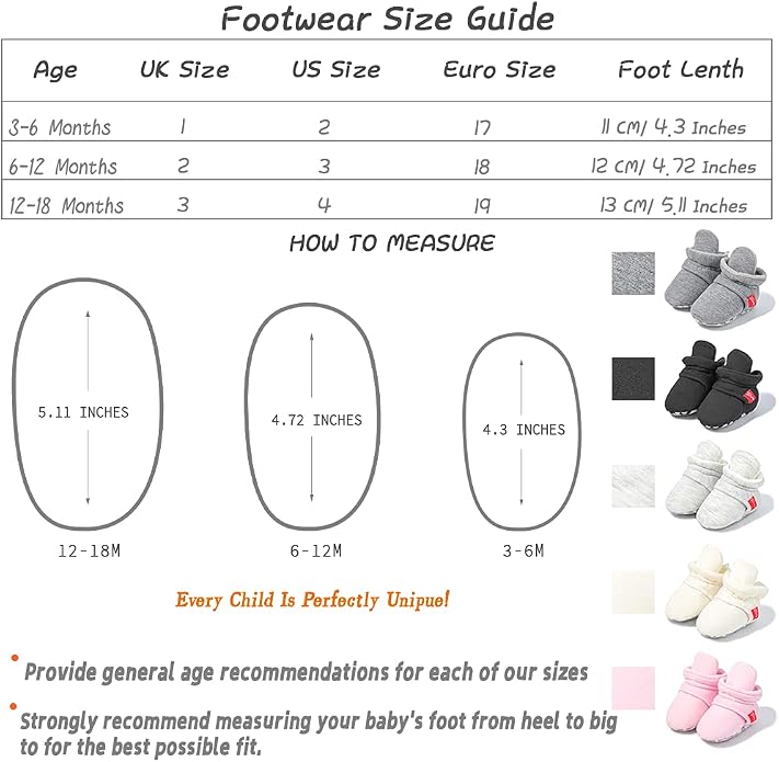 Sawimlgy Newborn Infant Baby Girl Boy Cotton Booties Stay On Sock Slippers Soft - Image 6