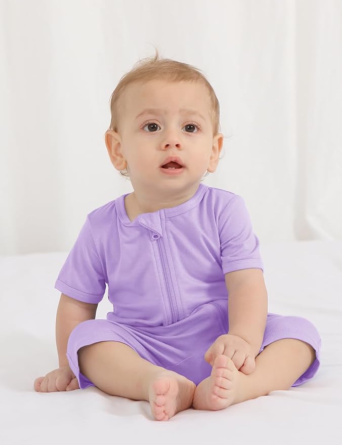Jimonda Baby Bamboo Rayon Rompers Short Sleeve 3pc Pjs - Image 5