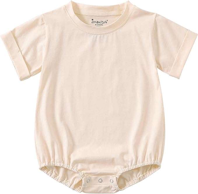 Jimonda Baby Bubble Romper Short Sleeve Bodysuit T-Shirt | 100% Cotton by JimondaBaby