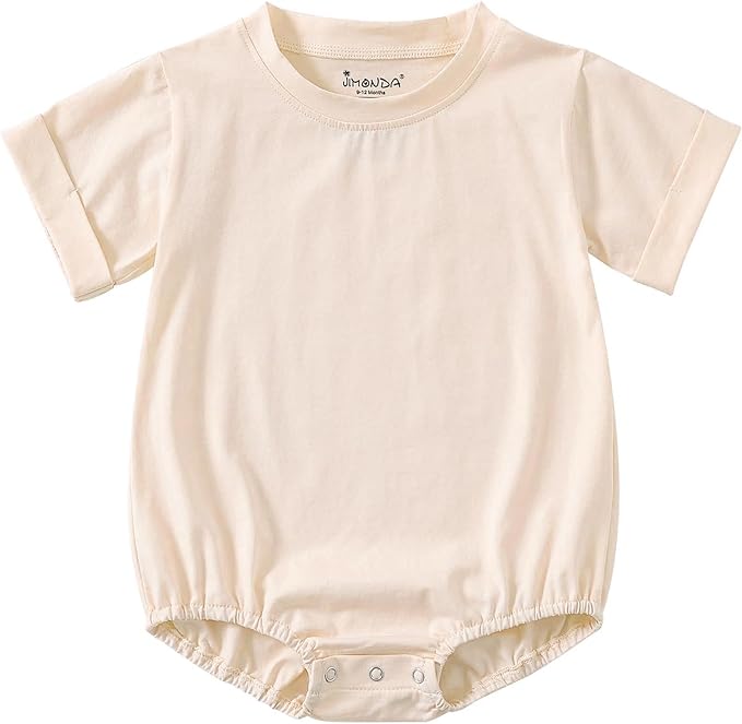 Jimonda Baby Bubble Romper Short Sleeve Bodysuit T-Shirt | 100% Cotton by JimondaBaby