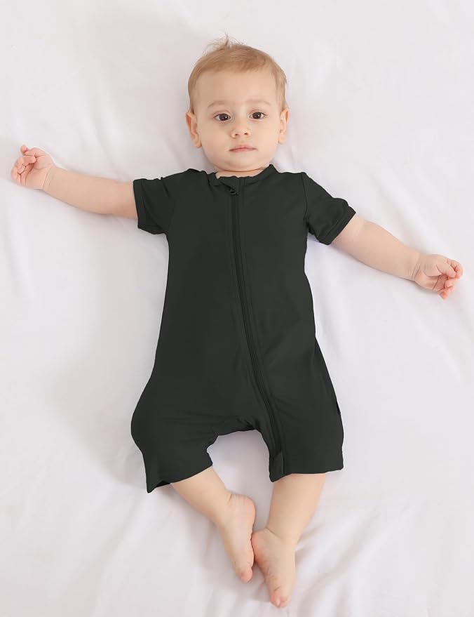 Jimonda Baby Bamboo Rayon Rompers Short Sleeve 3pc Pjs - Image 3