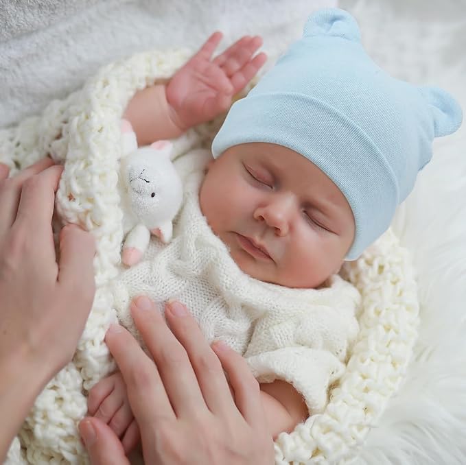 DRESHOW BQUBO 4 Pieces Baby Beanie Newborn Toddler Soft Cute Knit Hat Hospital - Image 2