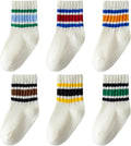 Toddler Grip Socks with Non-Slip Unisex Baby Stripe Crew Cotton Socks | Retro by Wamvp