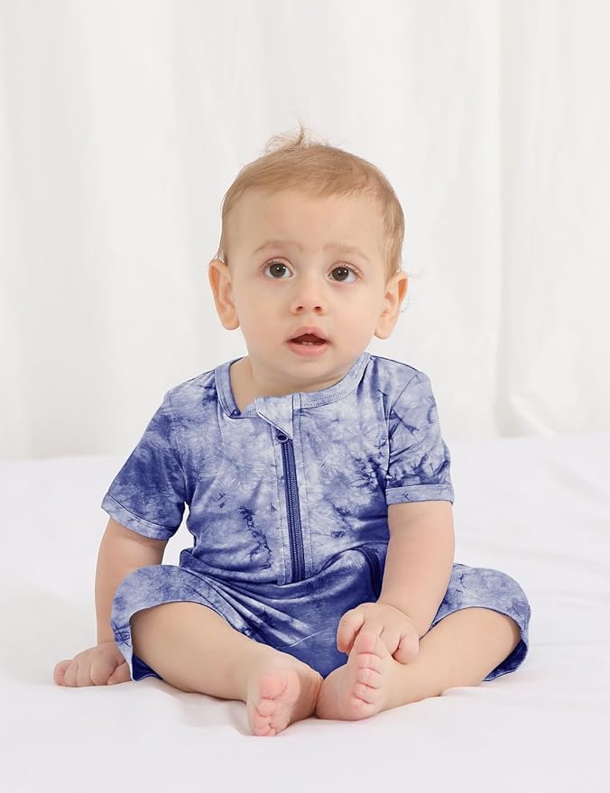 Jimonda Baby Bamboo Viscose Tie Dye Rompers Girl/Boys 3pc Pjs | Premium Soft - Image 2