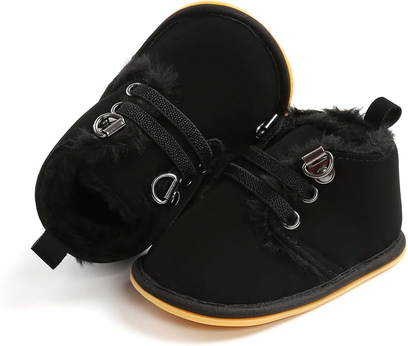 Baby Boys Girls Booties Fleece Anti-Slip Soft Sole Boots Toddler First Walker - Image 6