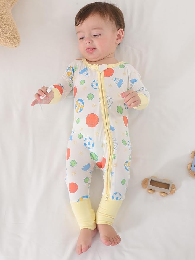 GUISBY Baby Footless Pajamas, Rayon of Bamboo, NB-2T | Rayon of bamboo softness - Image 4