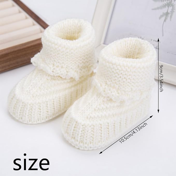 Baby Booties Newborns First Walkers Soft Knit Elegant Knit Baby Booties - Image 8