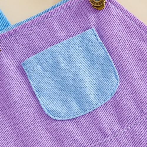 Fernvia Toddler Kids Baby Girl Boy Contrast Color Overalls Shorts Clothes - Image 4