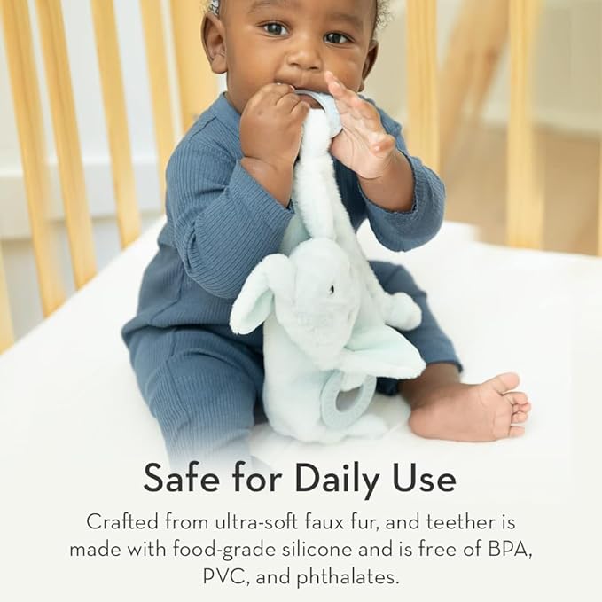 Baby Teether & Plush Lovey by Bella Tunno, Silicone Teether with Animal Snuggle Toy & Sensory Rattle, Teething Relief for Babies 0-6 Months, 6-12 Months, Dog