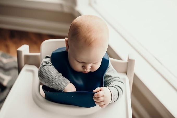 Three Little Tots Modern Silicone Baby Bib – Adjustable Fit Waterproof Catch - Image 6