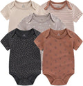 Kiddiezoom Newborn Baby Unisex Cotton One-Piece Bodysuits Baby Gift 5-Pack Baby Clothes