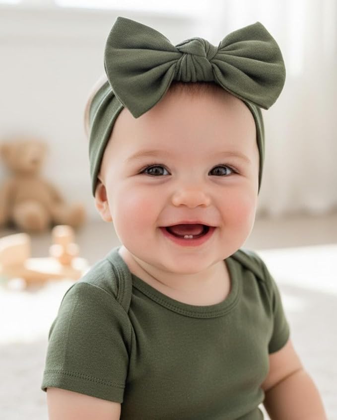 Baby Girl Headbands-Infant, Toddler Cotton Handmade Hairbands - Image 2