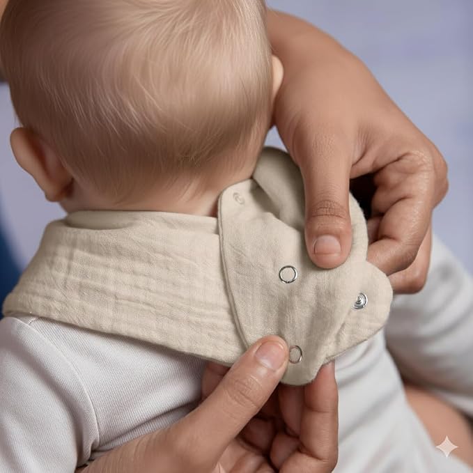 Muslin Baby bibs for drooling and teething, 100% cotton, Bibs for baby girl - Image 5