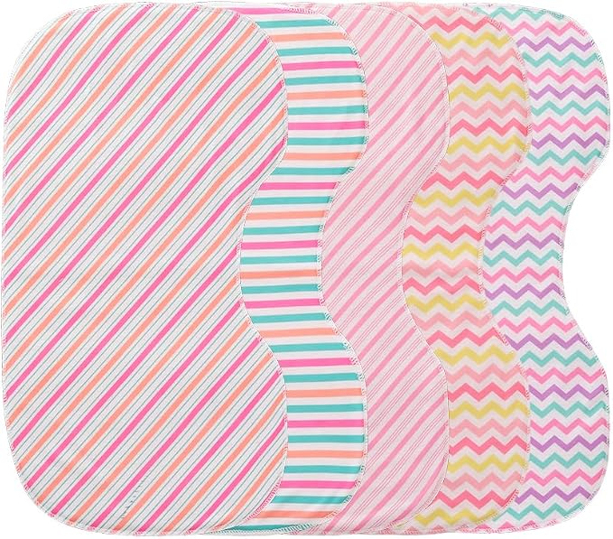 sleepyturtle Pack of 5, Baby Burp Cloths, Soft and Absorbent by sleepyturtle