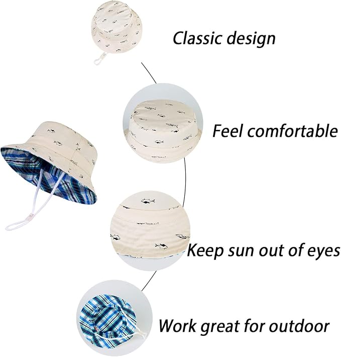 LANGZHEN Sun Protection Hat for Kids Toddler Boys Girls Wide Brim Summer - Image 4