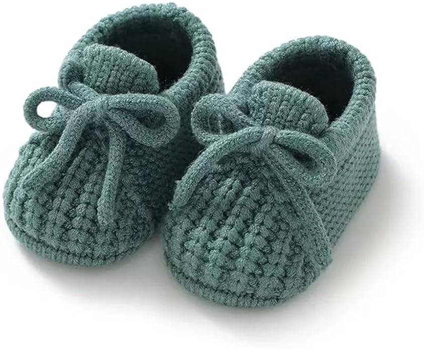 Newborn Shoes, Baby Girls Boys Hand Knit Booties, Photography Props, Photoshoot - Image 3