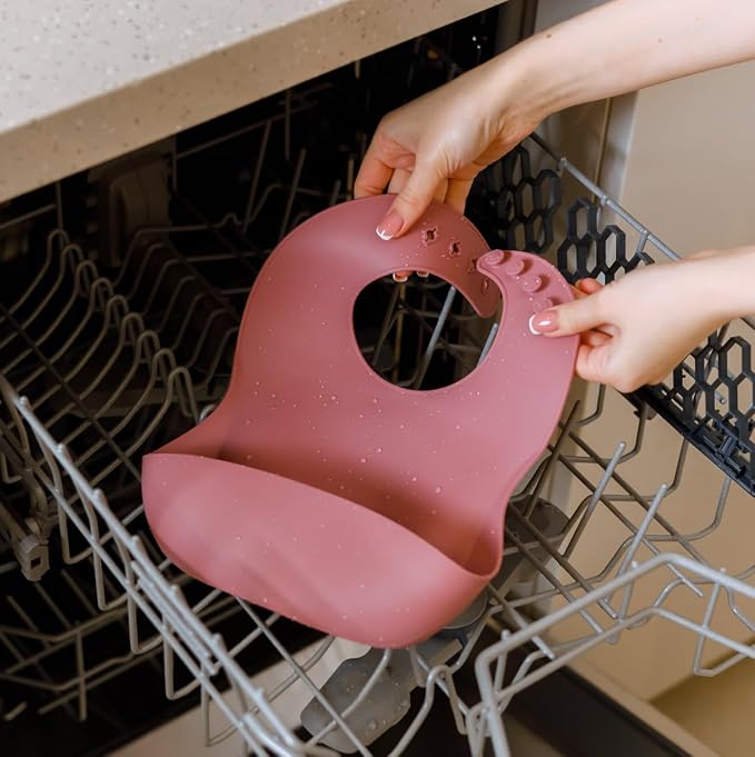 Silicone Baby Bibs with Food Catcher Pocket – Waterproof, Adjustable & - Image 5