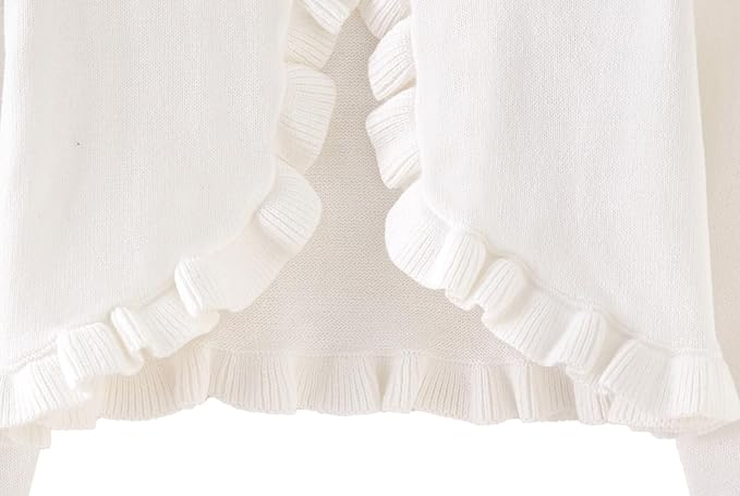 Toddler Girls Cardigan Sweater Bolero Shrug Baby Kids Long Sleeve Cropped Dress - Image 4