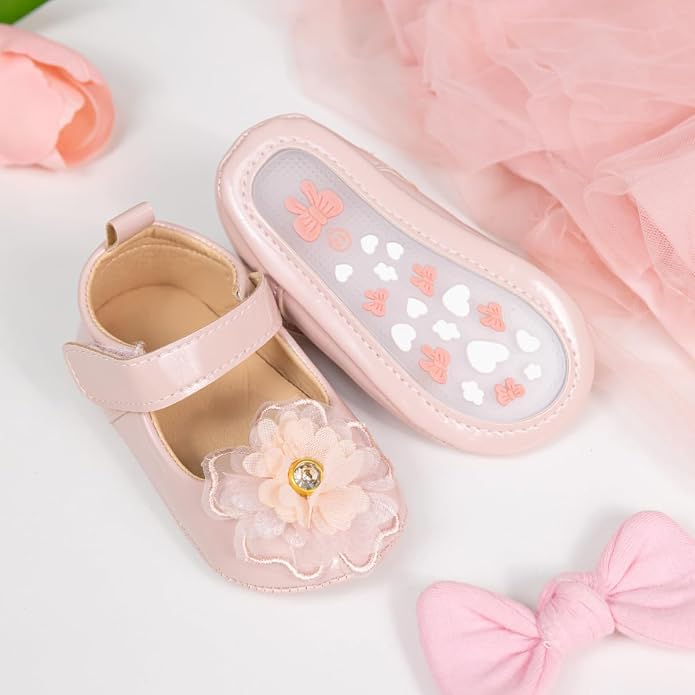 Meckior Infant Baby Girls Soft Sole Bowknot Princess Wedding Dress Mary Jane - Image 4