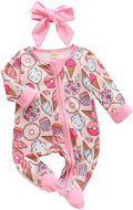 CIYCUIT Baby Girls Cactus Footies Newborn Zip Up Onesie Romper