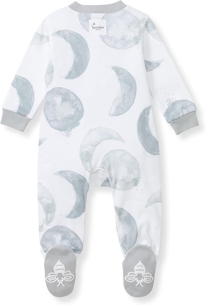 Burt's Bees Baby Boys' Organic Cotton, Sleep and Play Footed Pajamas | Easy zip - Image 2