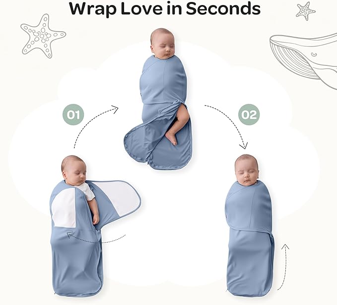 Momcozy Swaddles for Newborns, Quiet Fastener Swaddle for Infant 0-3 Months | - Image 6