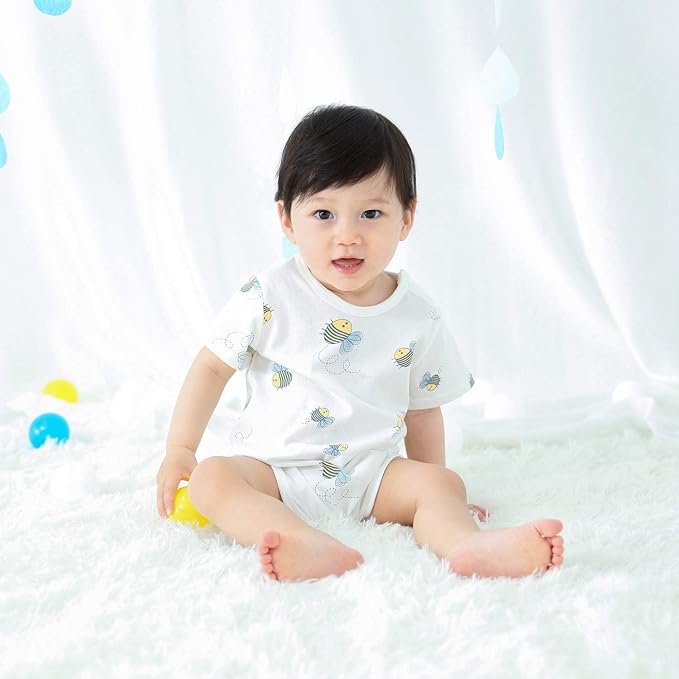 pureborn Baby Girls Boys Bodysuit Super Soft Cotton Romper 0-24 Months | - Image 2