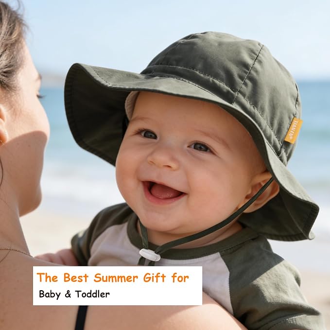 Baby Girl Sun Hat with UPF 50+ Outdoor Adjustable Toddler Beach Hat with Wide - Image 3