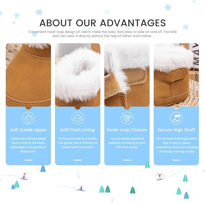 Meckior Baby Girls Cowboy Tassel Boots Side Zipper Moccasins Soft Bottom - Image 5