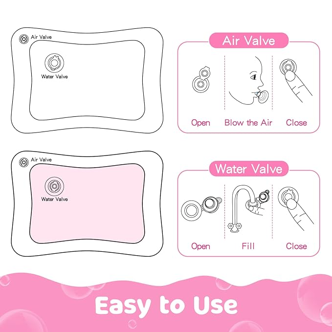 Tummy Time Water Mat for Baby Girl Baby Girl Toys for 3 to 12 Months Great Baby Girl Gifts Promote Baby Girl Sensory Development
