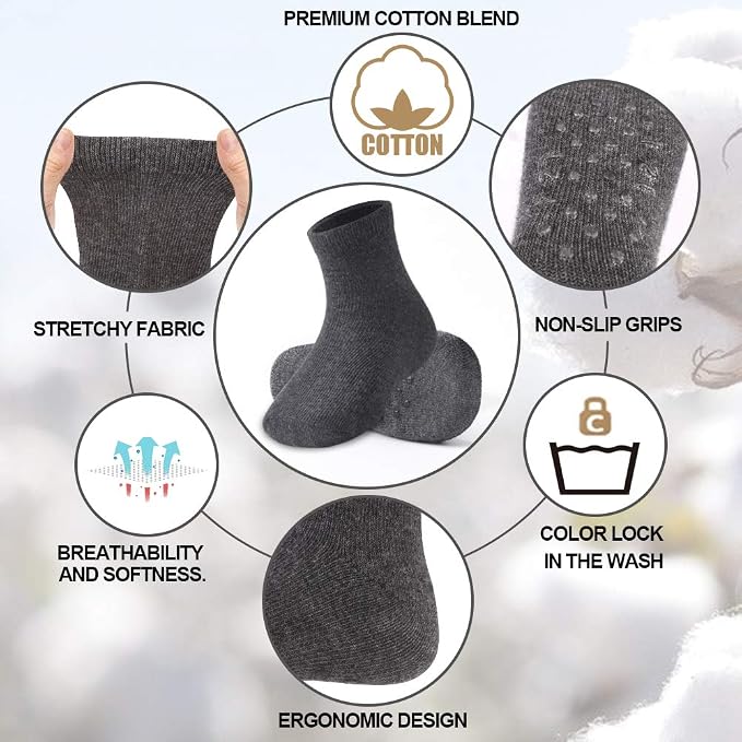 Baby Toddlers Crew Socks with Non-Slip Grip 12 Pack Cotton Stretch Socks | Soft - Image 4