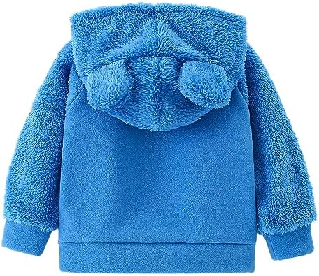 Toddler Winter Coats Baby Boys Girls Fuzzy Sherpa Fleece Jackets - Image 2