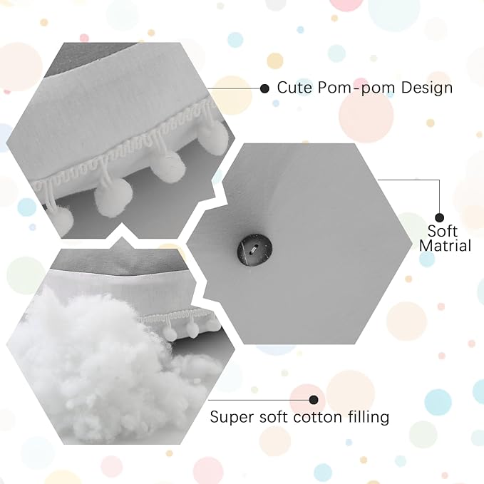 Large Floor Pillow Kids Round Floor Cushion Seating, 20 inches Big Circle Pillow, Round Floor Pillows Seating for Children, Oversized Mat for Reading Nook Teepee Playroom Nursery, Light Grey