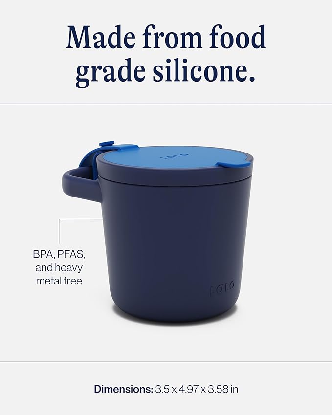 Lalo Snack Cup - Mess-Free Silicone Snack Cups for Toddlers & Babies with Detachable Lid, BPA-Free Baby Snack Containers, Fits Most Stroller & Car Seat Cup Holders, Dishwasher Safe, Blue Raspberry