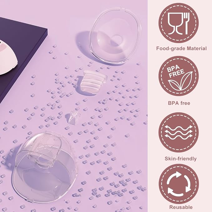 Two Full Sets Breast Pump Parts with 24mm Flange Compatible with Lansinoh Discreet Duo/NCVI/Nuliie/NICEGREEN Life/Zooawa S32 Breast Pump Replacement Parts,S32 Pump Parts,Extra Duckbill Valve&Diaphragm