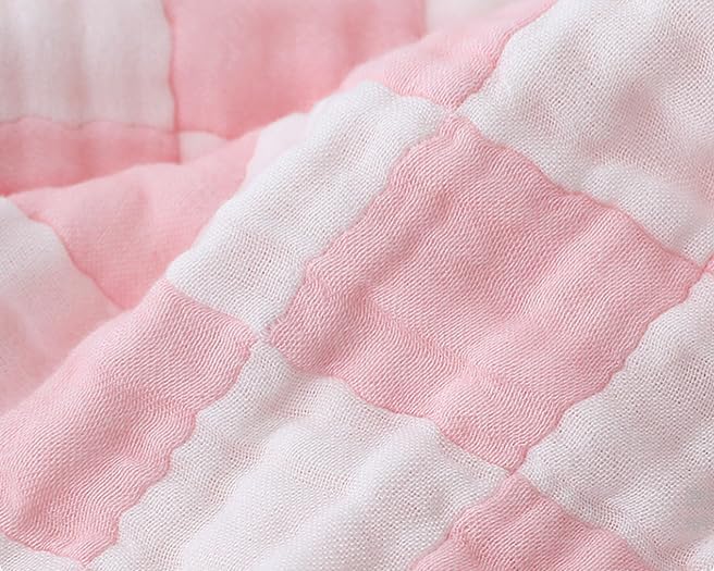 Checkered Muslin Baby Blanket 2 Pack 6 layer Cotton Swaddle Blanket 43" | Ultra - Image 6
