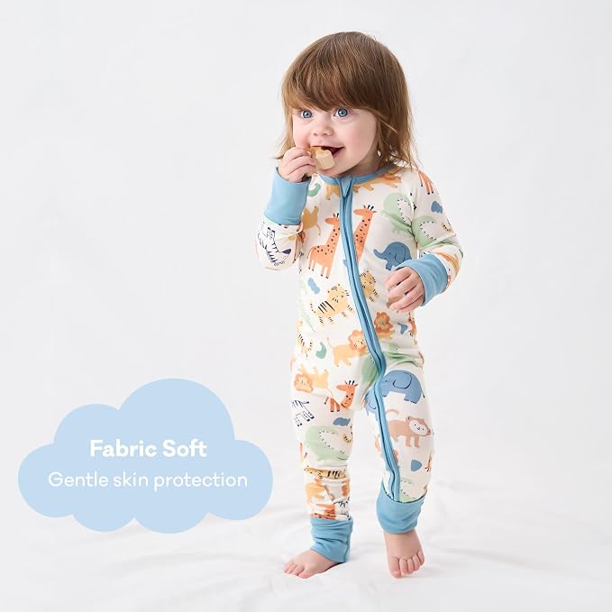 pureborn Baby Sleeper Viscose from Bamboo Zipper Footies Pjs 0-24 Months | - Image 3