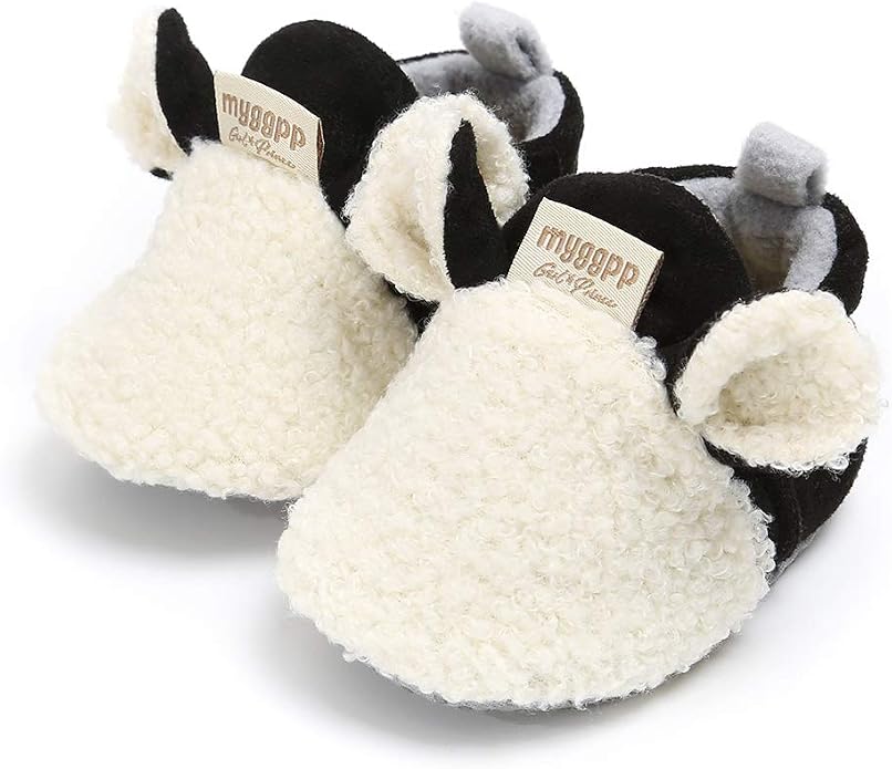 Ohwawadi Infant Baby Boys Girls Slippers Cozy Fleece Booties Soft Bottom Warm - Image 8