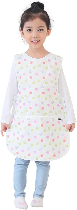 Kids Painting Apron – Waterproof Art Smock for Toddlers & Preschoolers, Messy Play, Baking, Crafts, Cooking, Mealtime