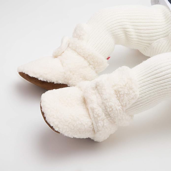 Infant Baby Boys Girls Cozy Fleece Booties Stay on Slippers Non Slip Soft - Image 2