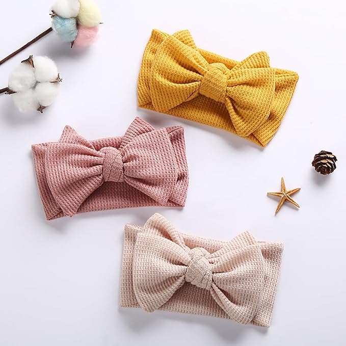 4 Pcs Baby Girl Headband Infant Big Bow Headbands Soft Elastic Newborn Headwrap - Image 6