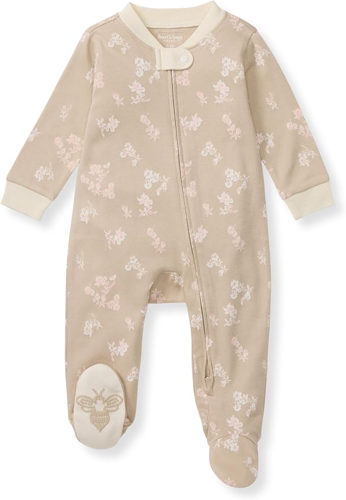 Burt's Bees Baby Girls' Organic Cotton, Sleep and Play Footed Pajamas | Easy by BurtsBeesBaby