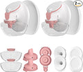 2 Pack 24mm Full Breast Pump Kits Compatible with Momcozy Upgraded Mobile Flow M9, Upgraded M9 Full Set Parts Including 24mm FlnageX2, Red ValveX2, Red DiaphragmX2, Container with Silicone LipX2