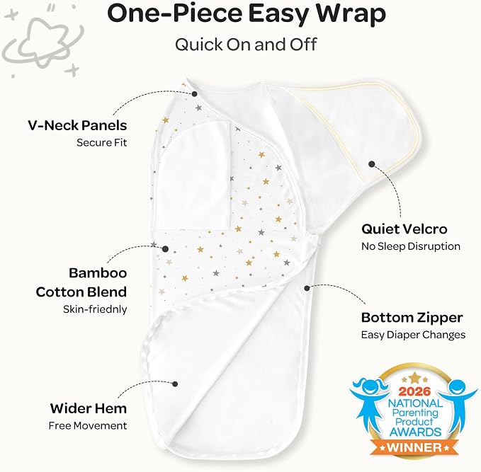 Momcozy Swaddles for Newborns, Quiet Fastener Swaddle for Infant 0-3 Months | - Image 2