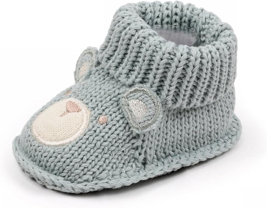 Newborn Baby Boy Girl Knit Booties Soft Sole Non-Slip First Walking Shoes | - Image 6