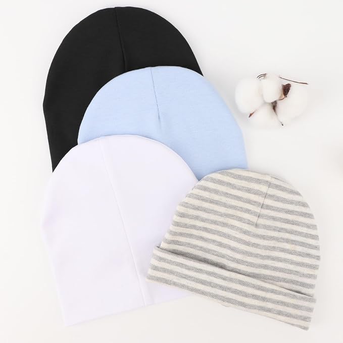 DRESHOW BQUBO 8 Pack Baby Newborn Hats Infant Toddler Kid Hats Soft Nursery - Image 6