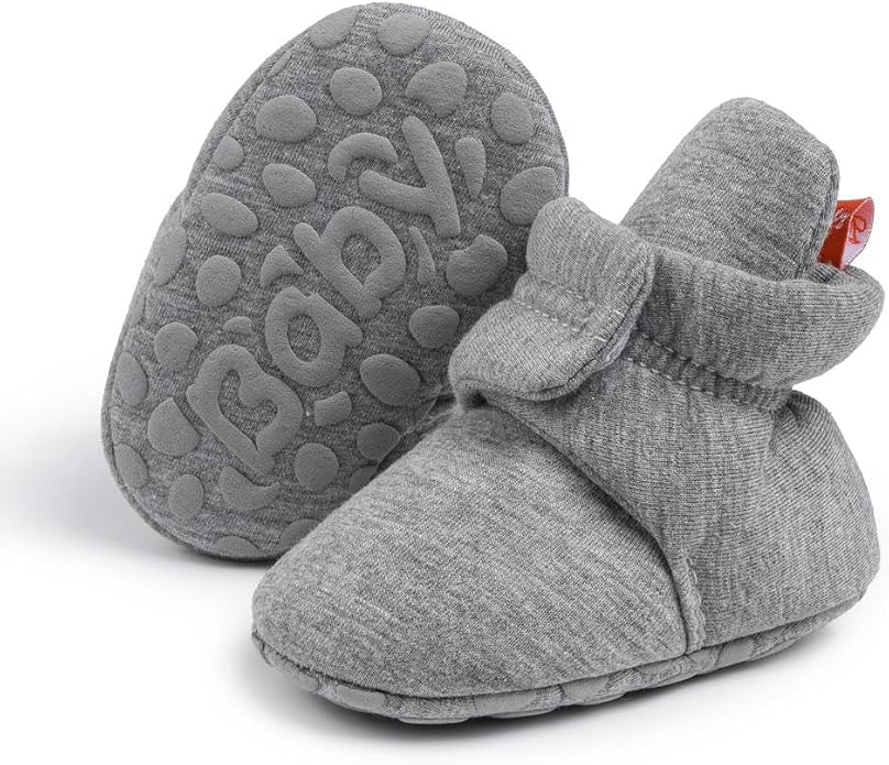 Sawimlgy Newborn Infant Baby Girl Boy Cotton Booties Stay On Sock Slippers Soft by Sawimlgy