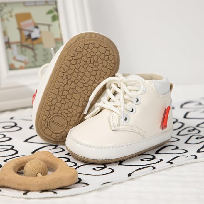 Meckior Toddler Baby Boys Girls High Tops Ankle Sneakers Soft Anti-Slip Sole PU - Image 3