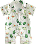 Kuriozud Baby Girl Boy Romper Pajamas Onesie Short Sleeve Button Down Pjs by Kuriozud